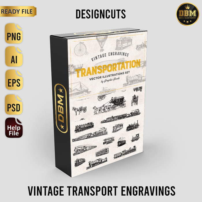 Vintage Transport Engravings - Vector Designs