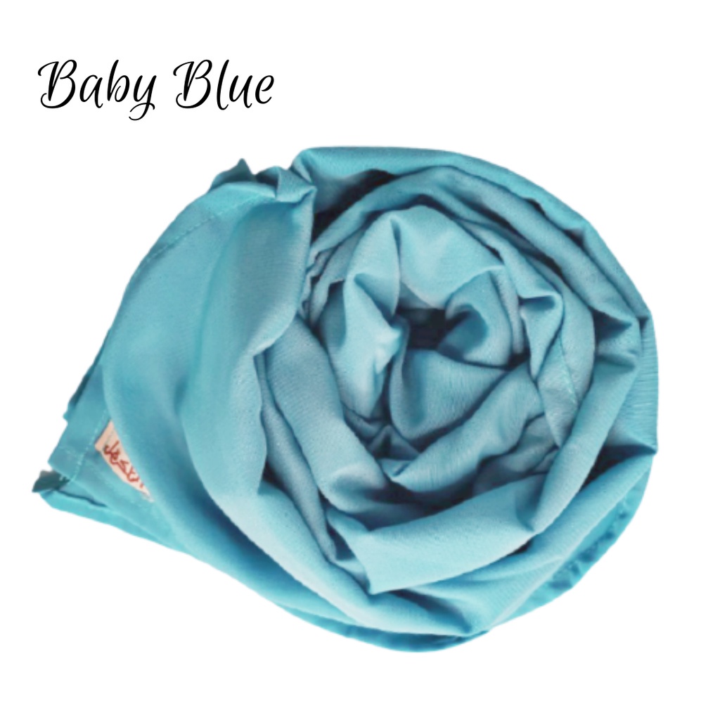 pasmina Wolfis Ukuran Panjang 200x75cm Jilbab Hijab Kerudung Pashmina jumbo premium-BIRU MUDA