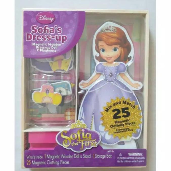 Disney Sofia's Dress-up: Magnetic Wooden Doll & Playhouse