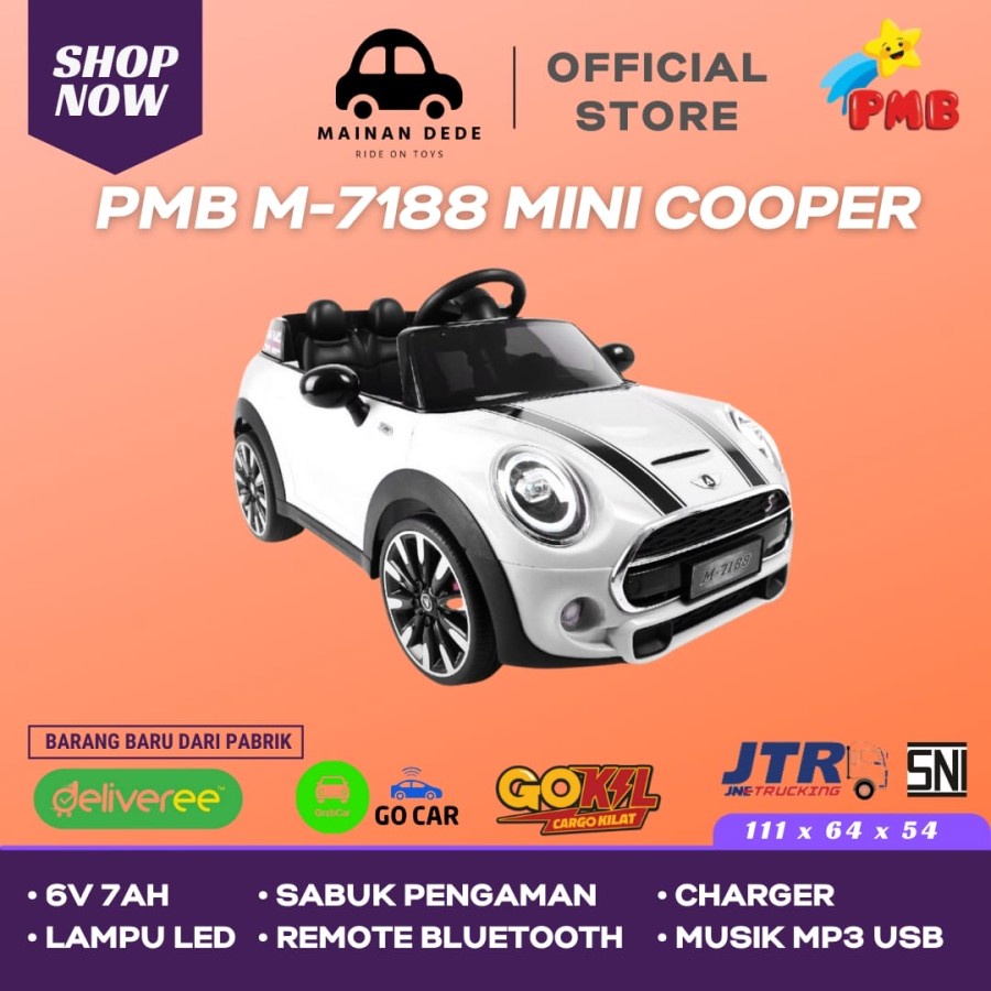 Mainan Anak Mobil Aki PMB 7188 Mini Cooper Mortein M-7188