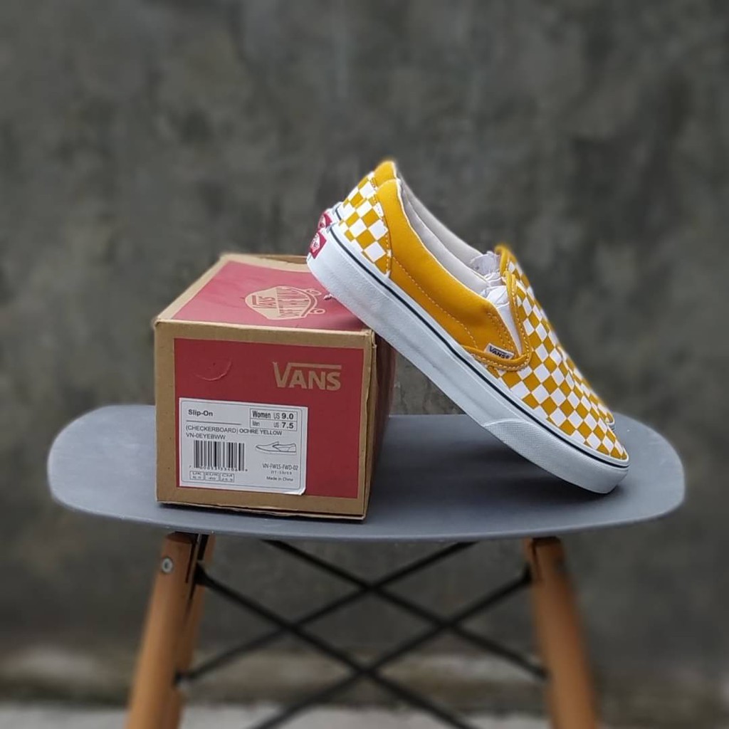 vans ochre checkerboard