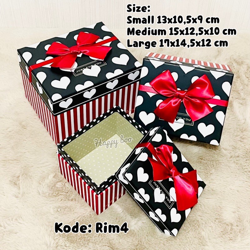 box kado set kotak hampers set 3 susun / satuan large medium small kotak kado gift box rim4