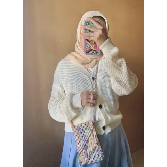 RAINBOW BAG MACRAME // TAS SLING BAG MACRAME