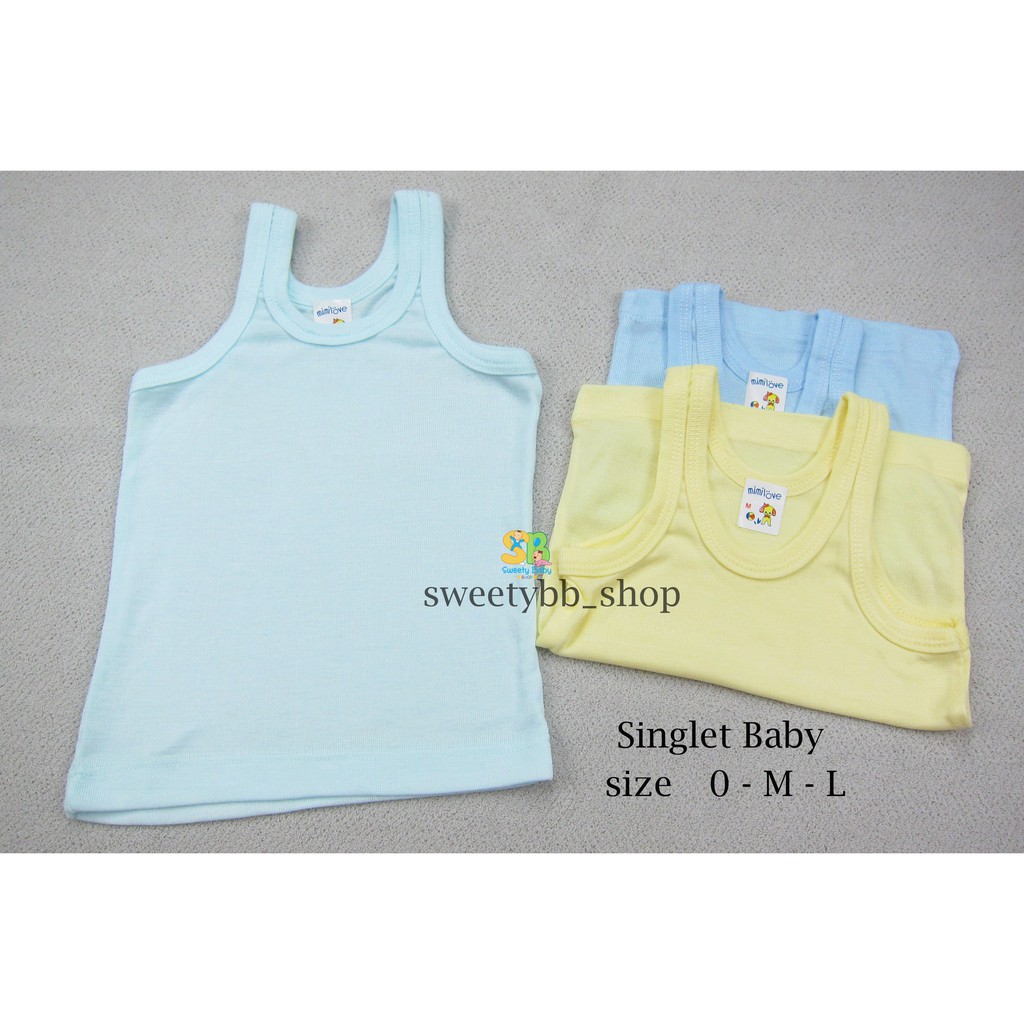 Singlet Bayi UNISEX / Pakaian Dalam Anak / Kaos Kutang Anak (0 - 2 THN)  6PCS