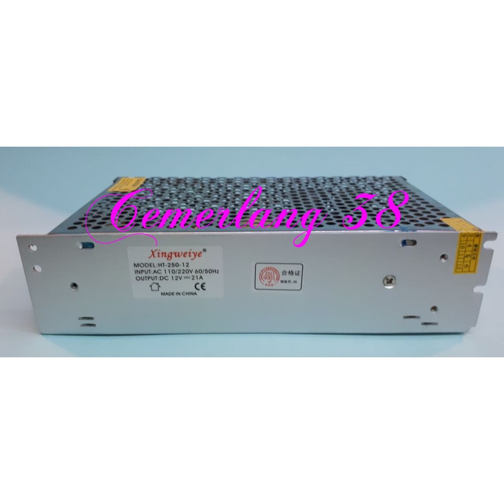 Switching Power Supply 12V 21A TANPA KIPAS / FAN