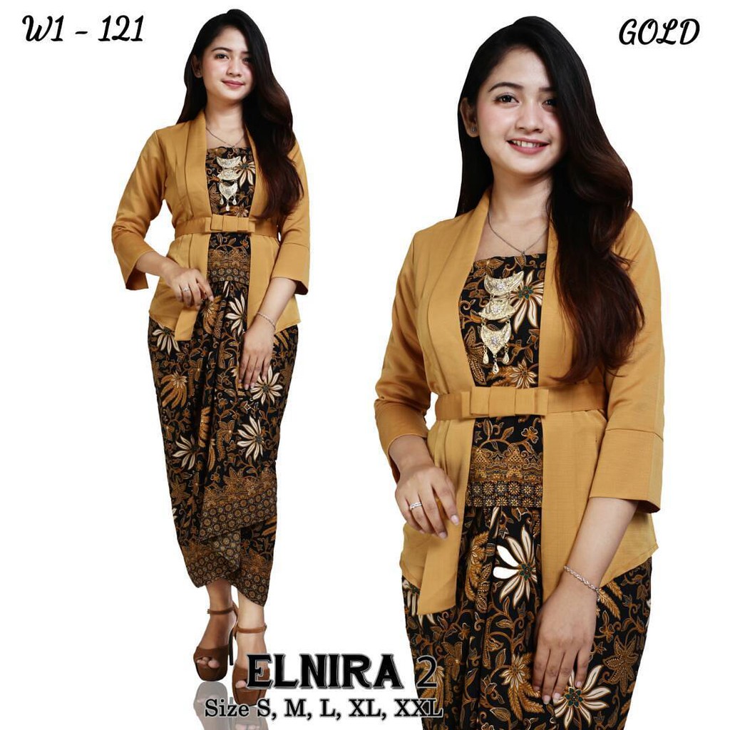 Kebaya Modern / Setelan Kebaya Pesta / Kebaya Combi Elnira Aneka Warna Combinasi