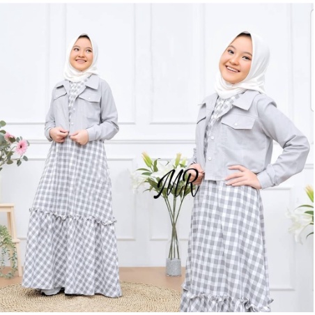 baju gamis anak perempuan umur 10-13 tahun terbaru2022 / binar syar'i kids / pakaian muslim anak per