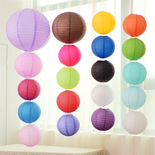 Lampion kertas bulat 25 cm - lentera bulat - chinese paper latern - lampion bulat - lentera kertas