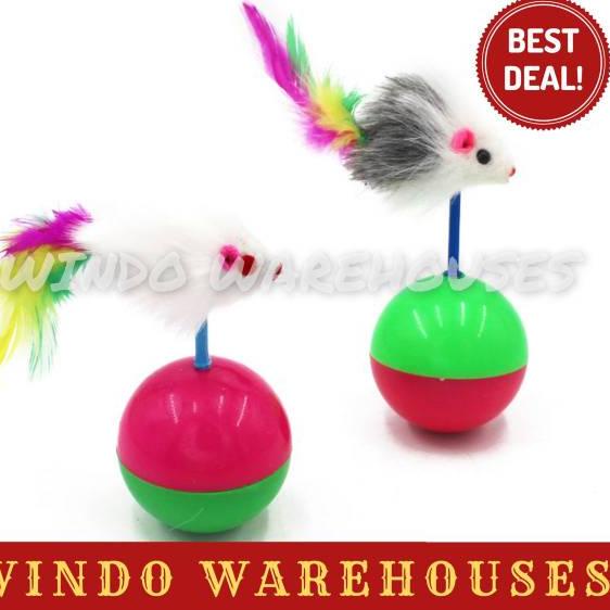 Shopee 3.15 MAINAN KUCING BOLA KARET TIKUS GOYANG KUCING ANJING RATTLE PET TOYS DOG CAT |Stock terba