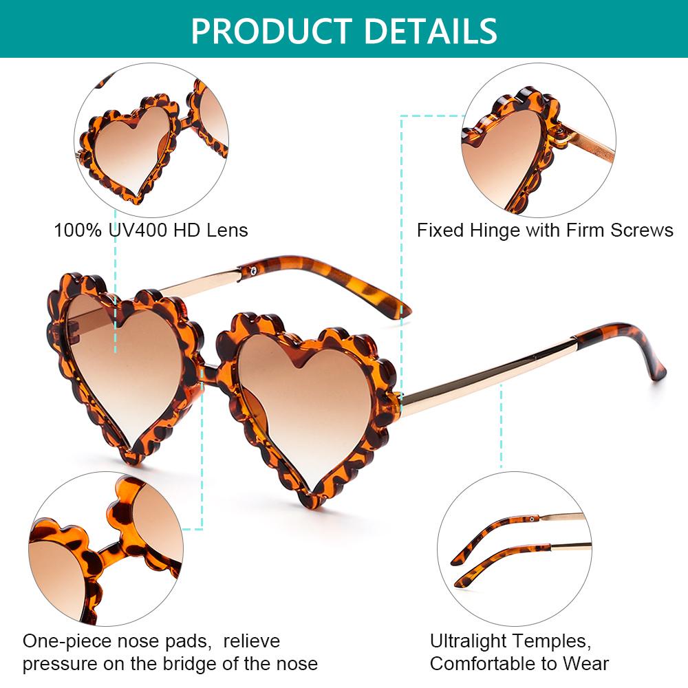 [POPULAR] Cute Heart-shaped Sun Glasses Party/Photography Glasses Toddler Sunglasses Kids Sunglasses for Girls Boys Outdoor Beach Eyewear for Children 1-8T UV 400 Protection