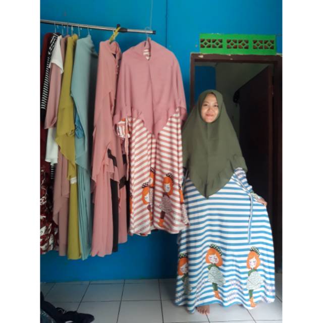 GAMIS SET KHIMAR SALUR BONEKA