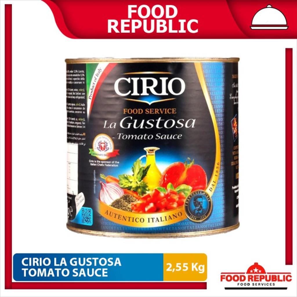 Cirio La Gustosa Tomato Sauce 2,55 kg Cirio Saus Tomat 2550 gr Halal