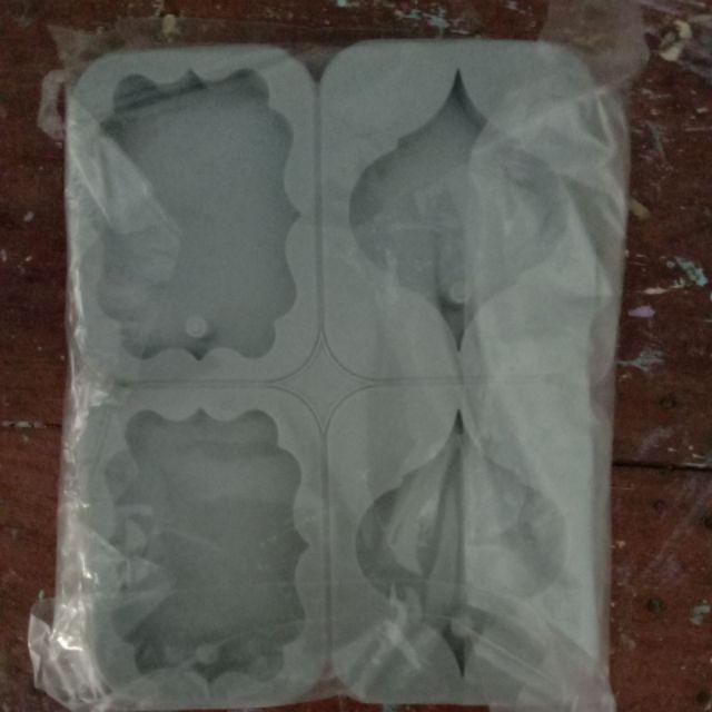Cm Cetakan Handmade Diy Resin Lilin Wax Leaf Frame 4 Cav Silikon