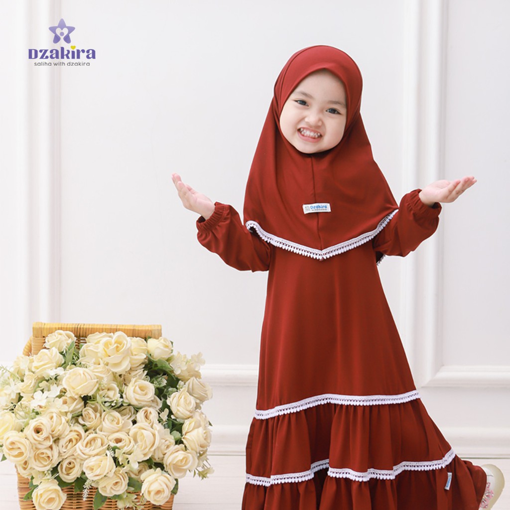 GAMIS BAYI 0-3thn RENDA POMPOM KIRANA MAROON JERSEY TWIST PREMIUM ORIGINAL by DZAKIRA