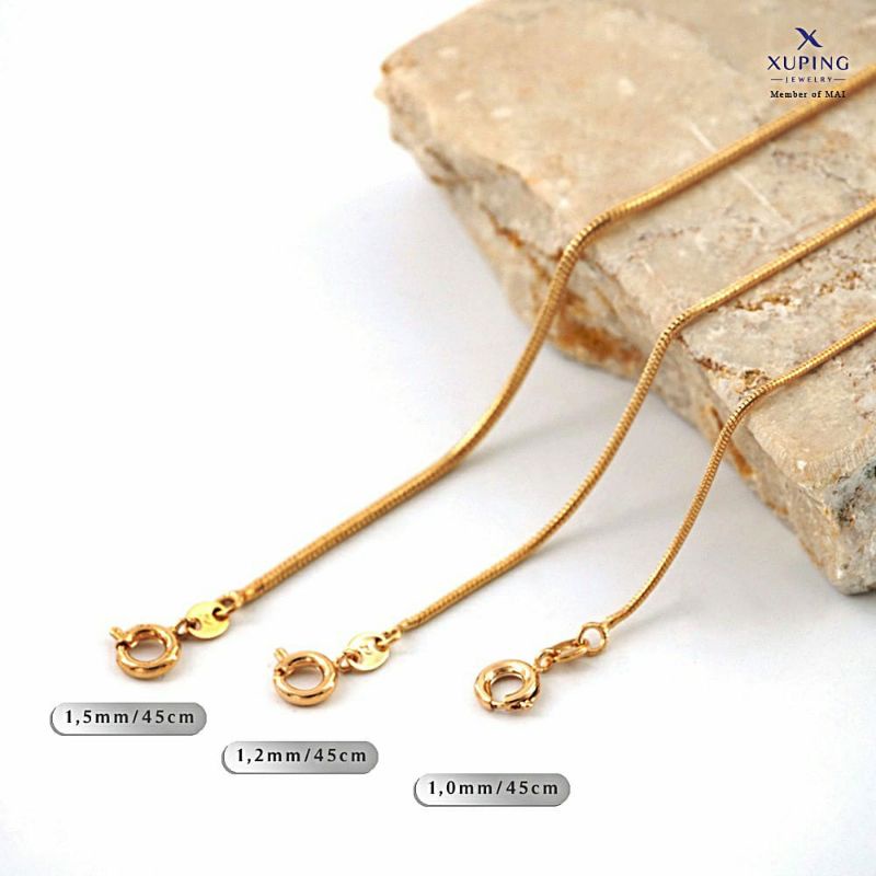 Xuping kalung lapis emas belut bulat 45cm kokot O