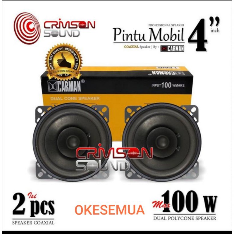 SPEAKER PINTU MOBIL 4 INCH COAXIAL CARMAN CM 410
