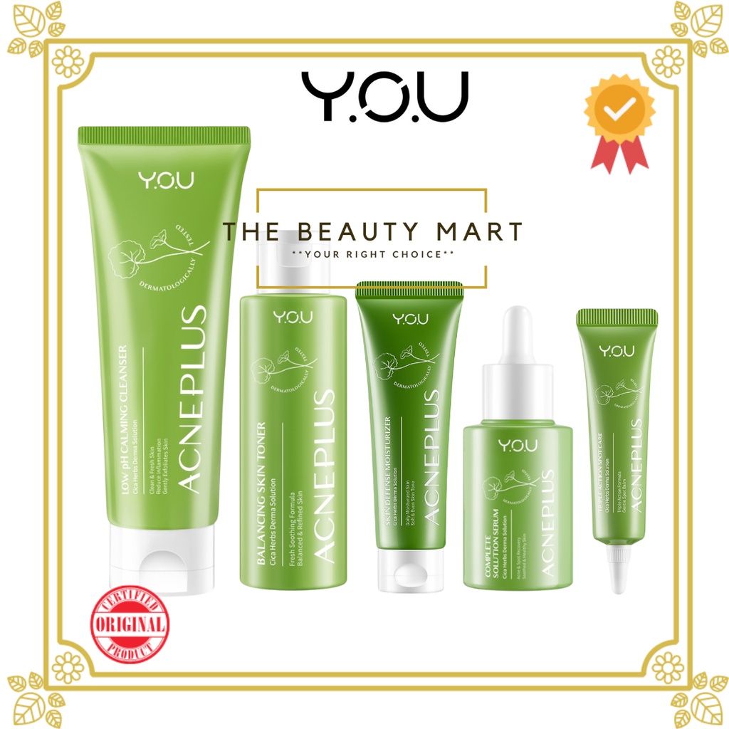 Y.O.U Acne Plus Series | Acne Cleanser, Complete Serum, Moisturizer, Acne Toner, &amp; Ance Spot Gel