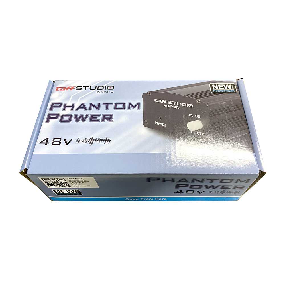 TaffSTUDIO Phantom Power Microphone 1 Channel 48V Supply Mic RU-P48V
