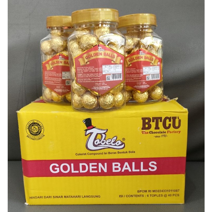 1 Toples Cokelat Tobelo Golden Ball ~ Parcel Lebaran