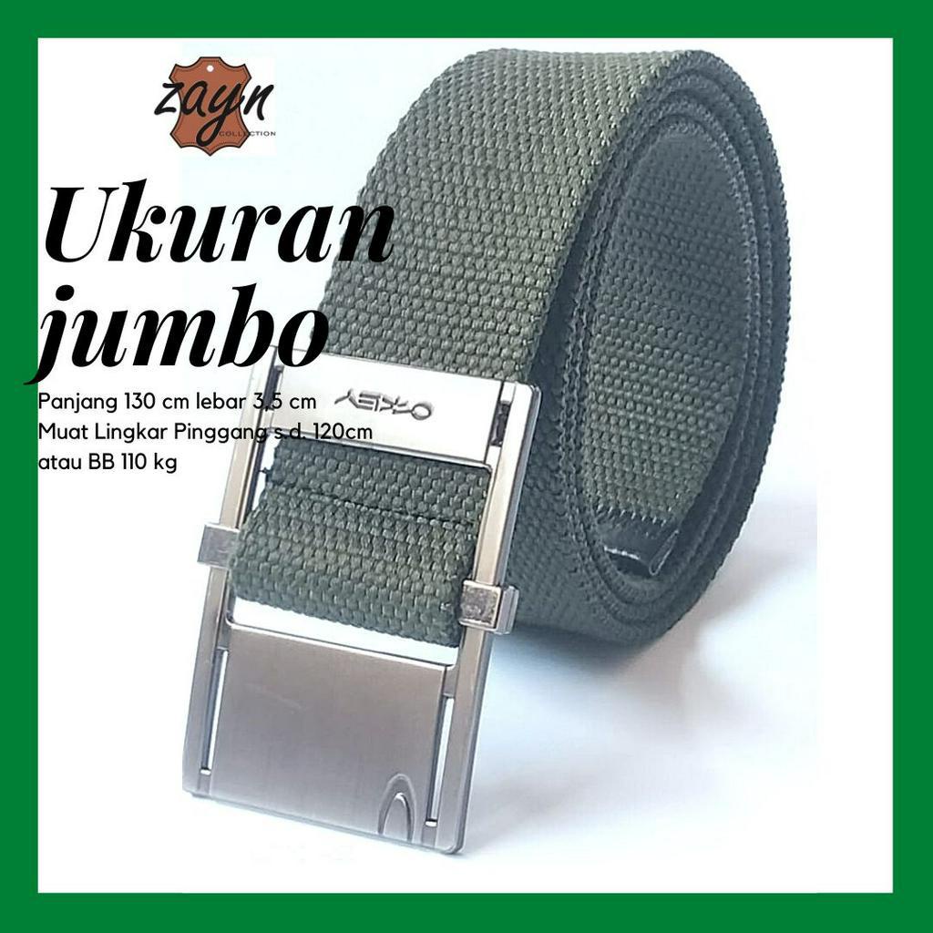 Ikat Pinggang Pria Sabuk Kanvas Buckle Stainless Men Belt Cewek Cowok Gesper Katun Tebal Tactical