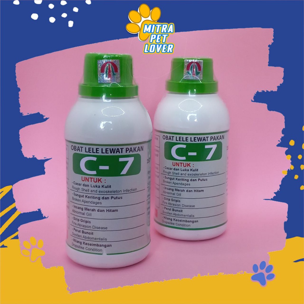 OBAT IKAN LELE - C7 250 ML ORIGINAL - SAKIT CACAR LUKA KULIT INSANG MERAH SIRIP GRIPIS - ANRI STRES STRESS - MENGURANGI KEMATIAN PET ANIMAL HEALTHCARE AND VETERINARY TAMASINDO PERAWATAN KESEHATAN DAN VITAMIN TERNAK HEWAN BINATANG PELIHARAAN MITRAPETLOVER