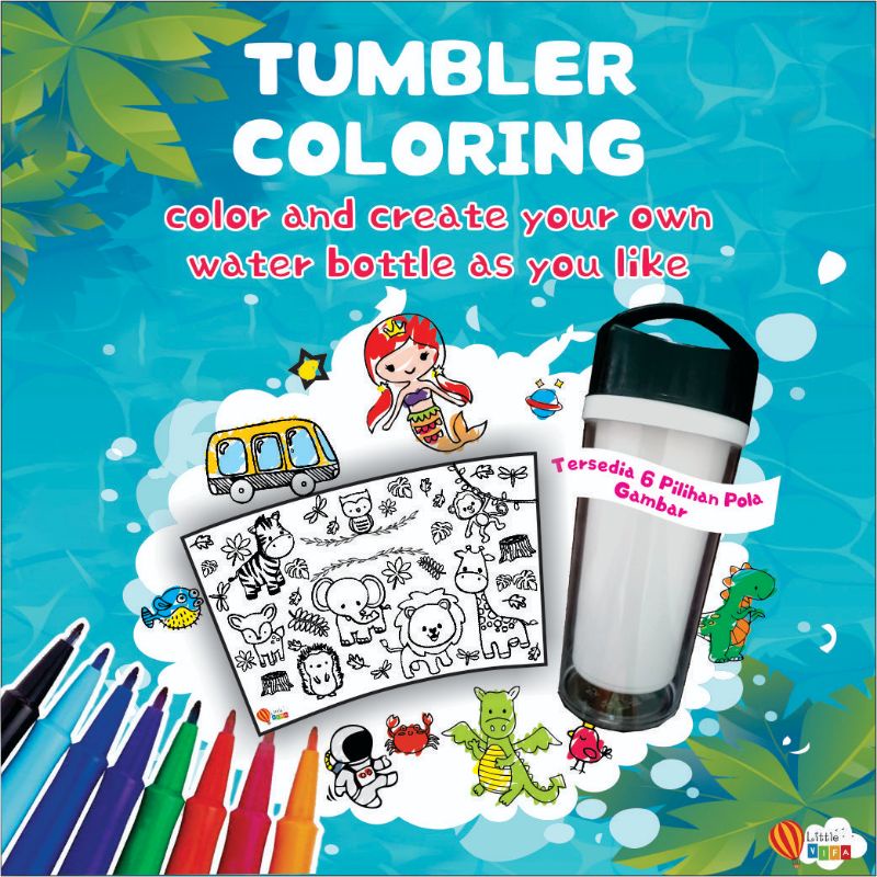 DIY mewarnai botol minum tumbler / mewarnai tumbler anak