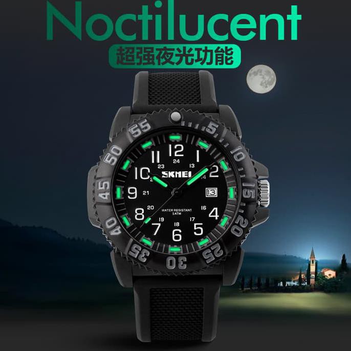New Jam Tangan Pria Skmei Men Sport Analog Water Resist 50M 1078C Terbaru