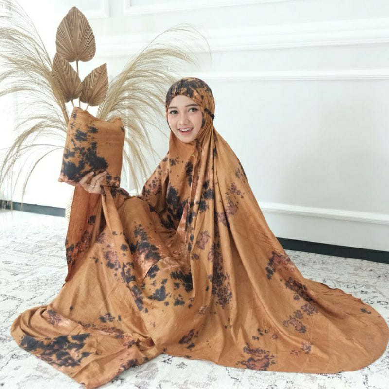 MUKENA DEWASA RAYON MOTIF / MUKENA BALI DEWASA TIEDYE MOTIF HANDMADE BAHAN ADEM