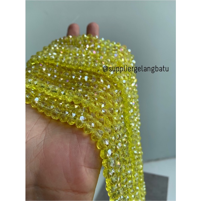 Crystal Ceko kilap 8mm yellow quartz kuarsa kuning bening kristal acc