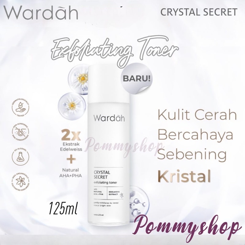 Wardah Crystal Secret Exfoliating Toner With Natural AHA+PHA 125m