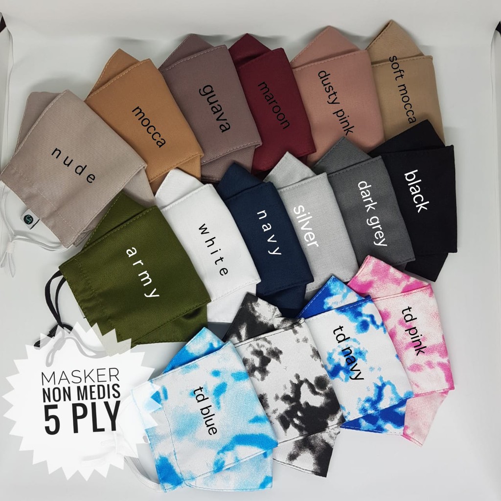 Masker kain 5 lapis dewasa &amp; anak tipe bomber original bisa dicuci ulang