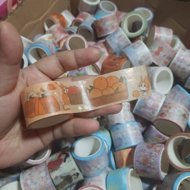 

washi tape paper motif beragam/ selotip kertas warna /solasi hias scrapbook
