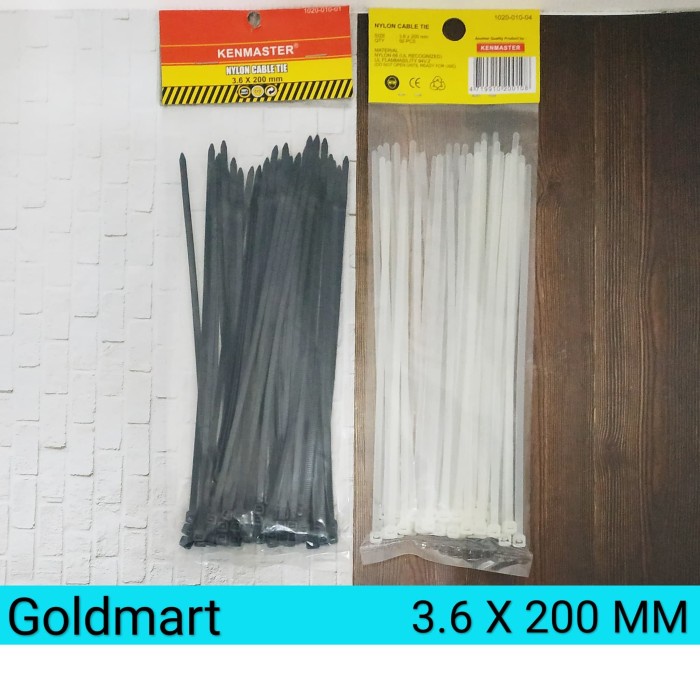 

ORGANIZER-DOCUMENT- KABEL TIES 50PCS 3.6 X 200MM / KENMASTER NYLON CABLE TIE - PUTIH -DOCUMENT-