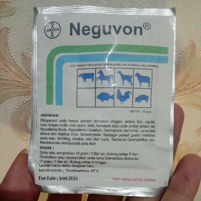 Neguvon 10gram sachet obat kutu pada hewan