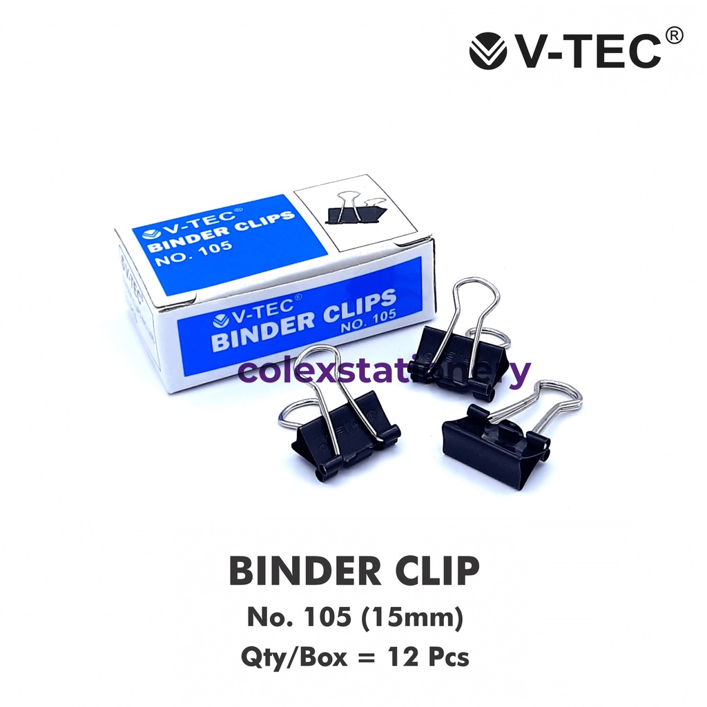 

Penjepit Kertas / Binder Clip Ukuran Kecil No 105 Isi 12 Pcs Vtec (1 Pack)