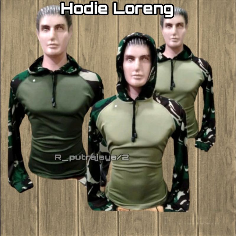 Kaos Hodie Reglan l kaos hodie loreng l kaos loreng panjang l kaos army panjang