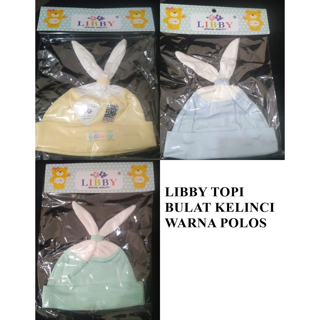 1 PCS LIBBY Topi Polos Warna Bayi NB-BELLA SHOP