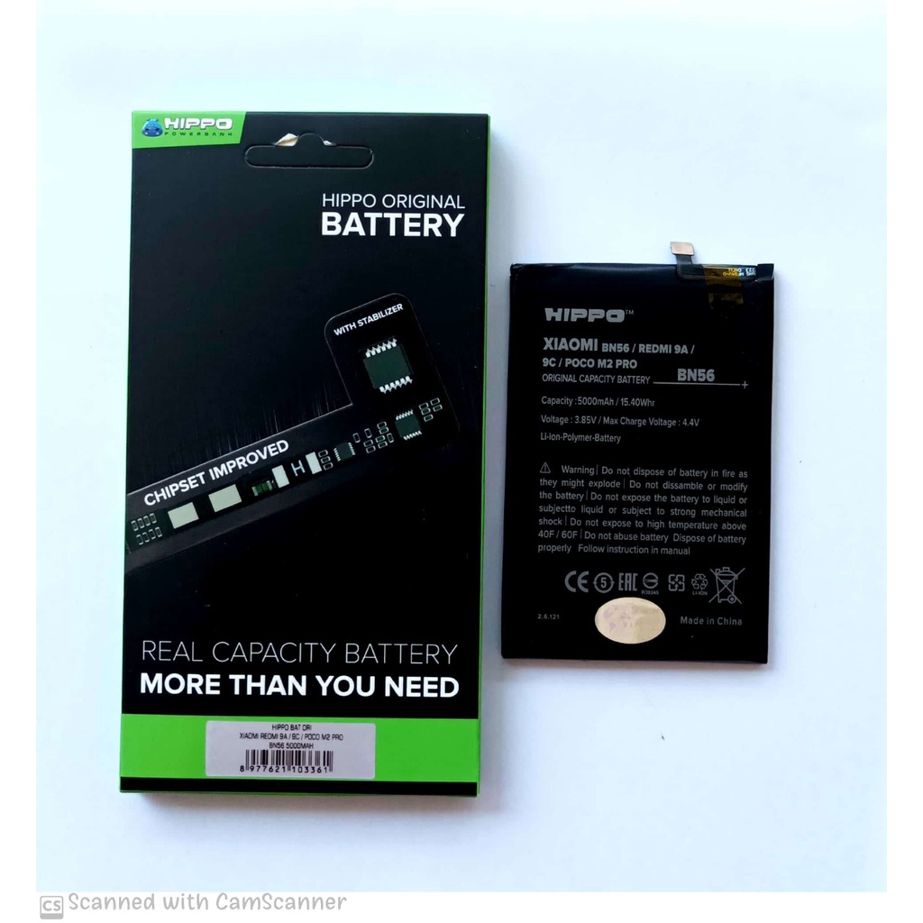 Baterai Hippo Xiaomi Pocophone F1  BM4E / M2 Pro BN56 / M3 BN62 / X3 PRO BN57 Garansi Resmi
