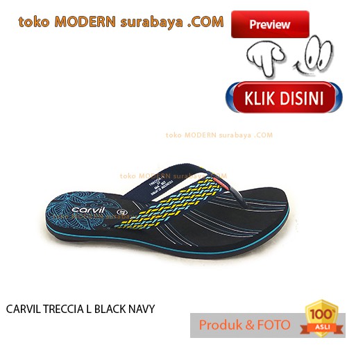 CARVIL TRECCIA L BLACK NAVY sandal wanita casual sendal jepit