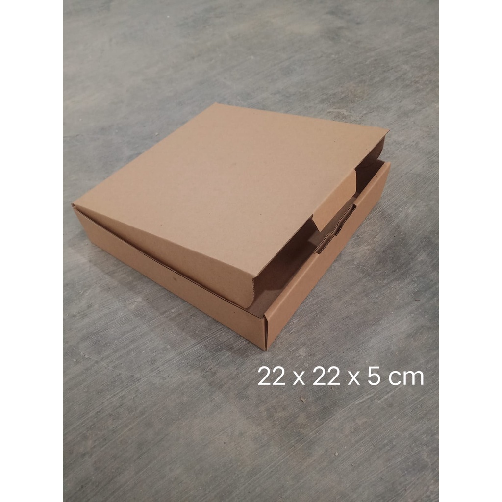 Kardus 22 x 22 x 5 cm....Die Cut kotak Kue tart -aksesoris-dll model box pizza-2