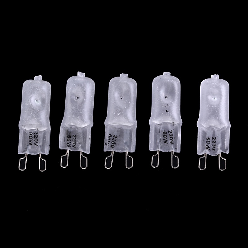 {LUCKID}5Pcs Frosted Halogen G9 Dimmable Bulb 220V Lamp 20/40/60W Halogen Light G9