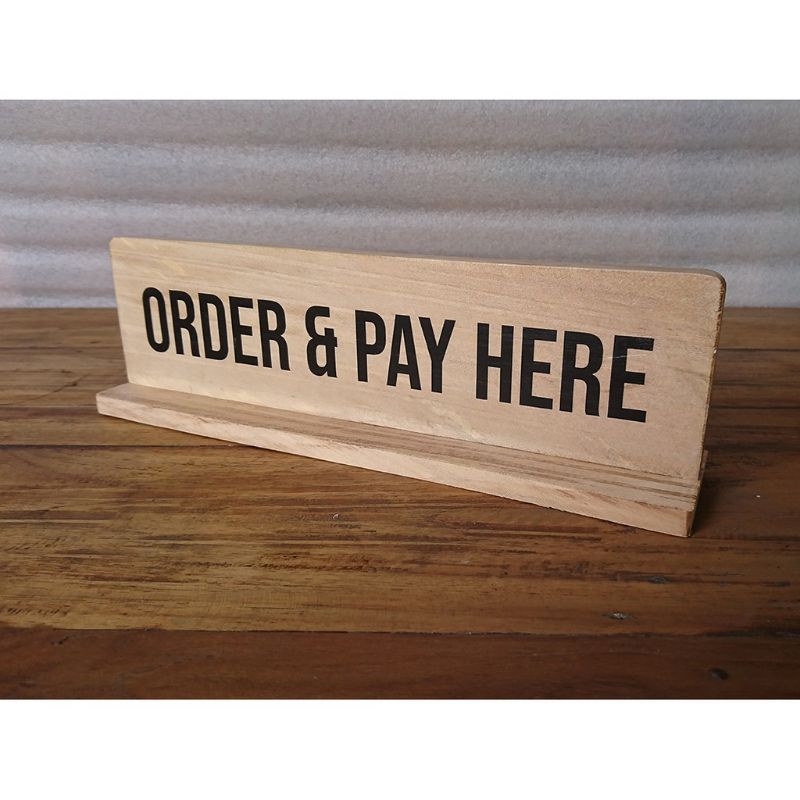 papan restoran cafe order here pick up here order & pay here