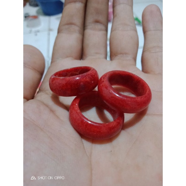 CINCIN GELANG FOSIL BATU MARJAN LAUT MERAH