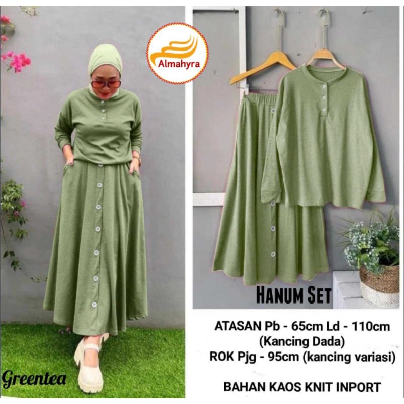 HANUM SET / SETELAN WANITA / SETELAN WANITA KAOS KNIT IMPORT