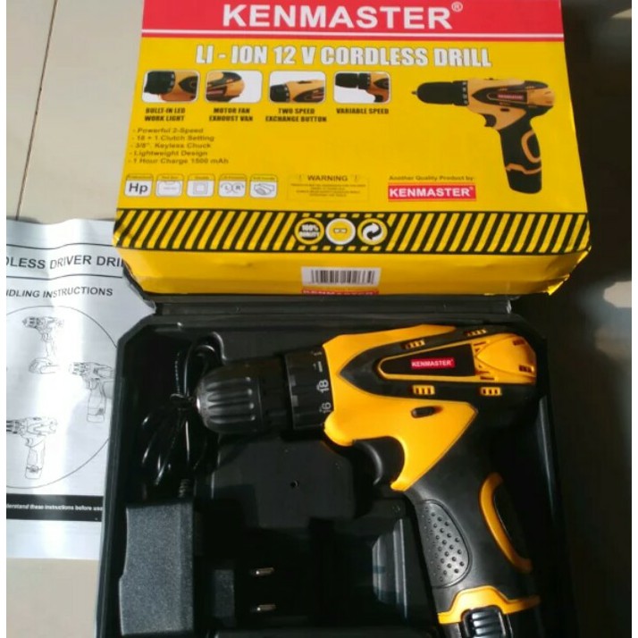 MESIN BOR BATERAI KENMASTER KM0612 - BOR CORDLESS KENMASTER - CHARGER