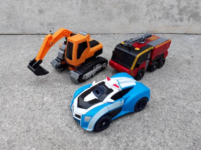 Tobot Mini Transformer Robot Mobil Excavator Pemadam Mainan Anak Edukatif