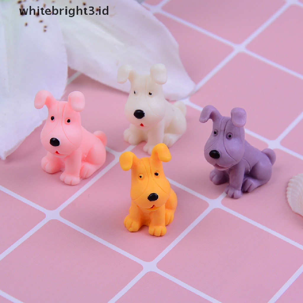 (whitebright3.id) 4pcs Miniatur Anjing Lucu Untuk Dekorasi Taman Mini / Rumah Boneka diy