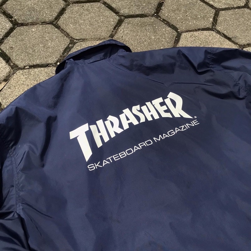 Thrasher x Nike Center 2 pcs Skateboard Magazine Coach Jaket Navy
