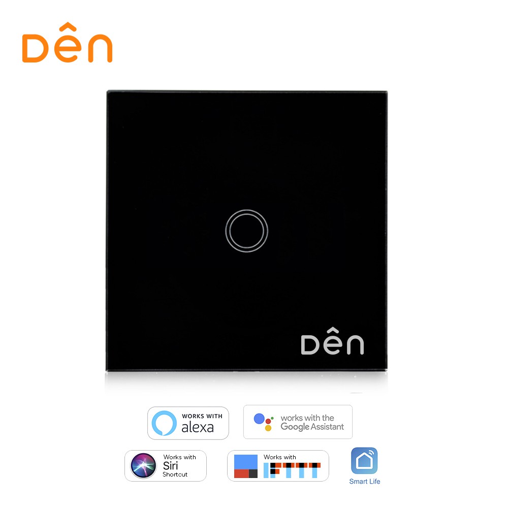 

DEN Smart Home WiFi Touch Wall Switch 1-gang (No Neutral)