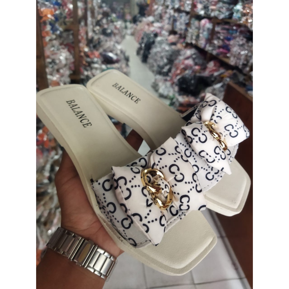 SANDAL JELLY BALANCE WANITA IMPORT/SANDAL MODEL  KEKINIAN/SANDAL SELOP MOTIF PITA 268-x8 size 37-40